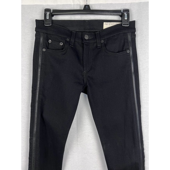 Rag and Bone Zipper Tuxedo Skinny Coal Black Low Rise Jeans - Picture 4 of 8